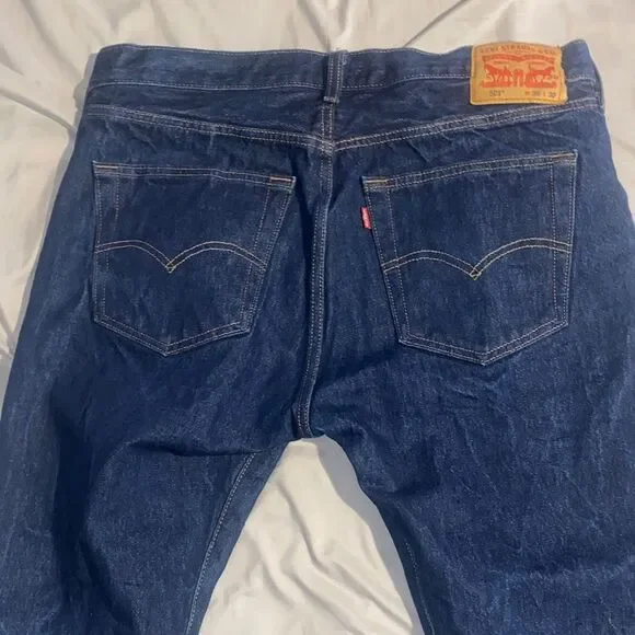 Vintage Levi’s 501 Dark Blue Jeans Size 34x30 Button Fly Retro Denim Men's Jeans - Picture 7 of 10